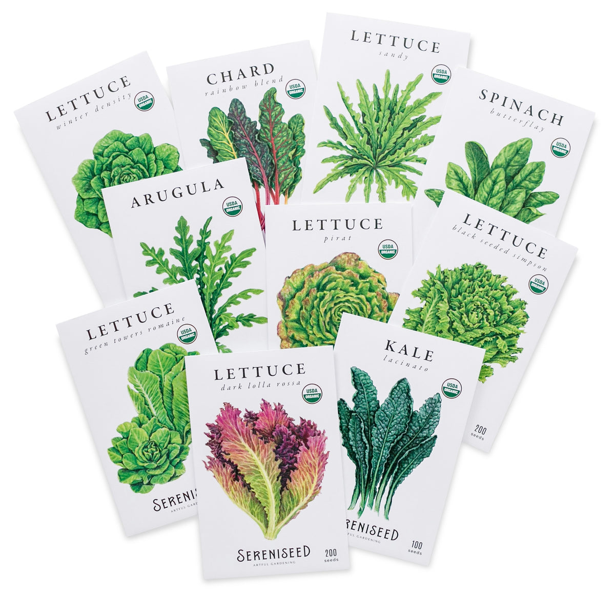 Leafy Greens Seed Collection (10-Pack)